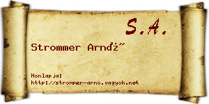 Strommer Arnó névjegykártya